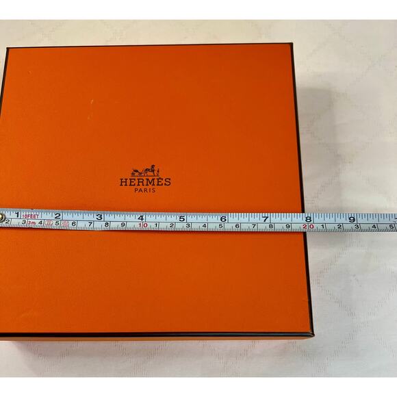 Hermes Empty Small Box Square Gift Present Storage Box 7.5"x7.5"x1.75" - Picture 4 of 7